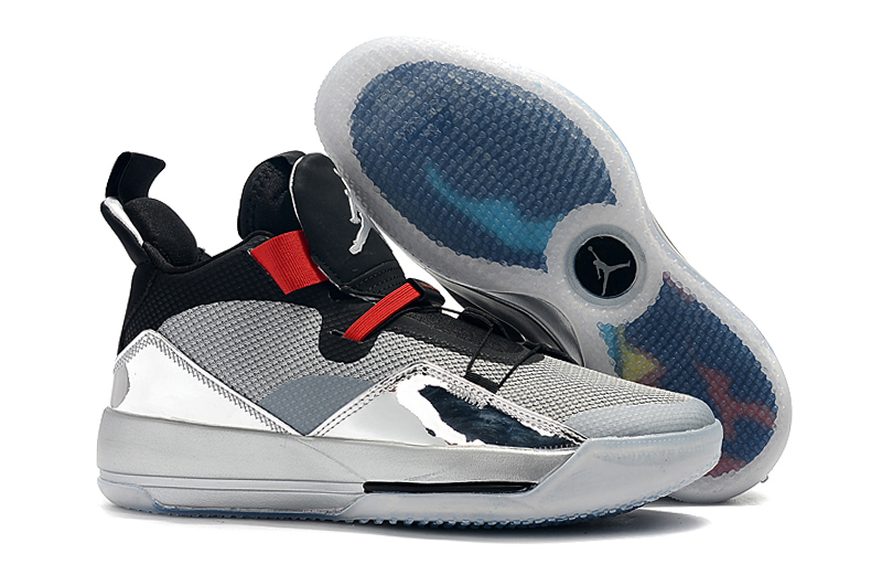 Air Jordan 33 Silver Black Red Shoes - Click Image to Close